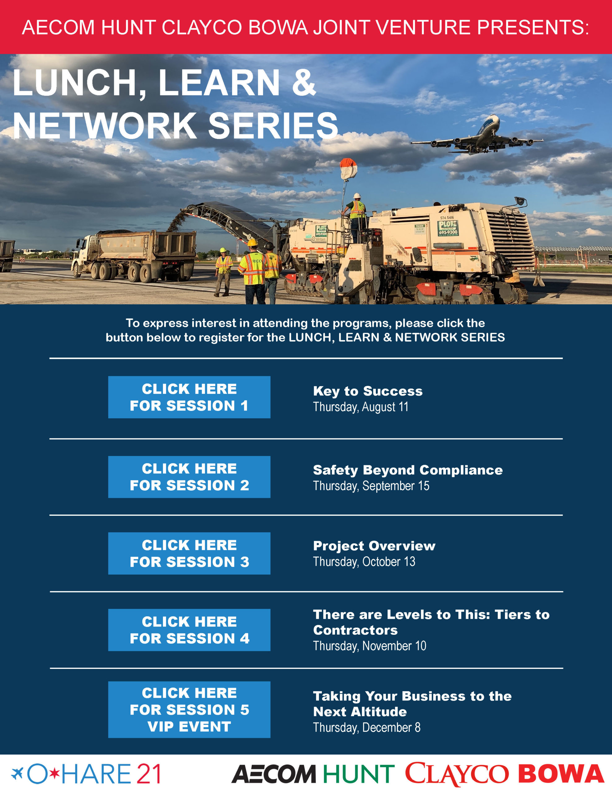 Flyer for a LUNCH LEARN NETWORK SERIES edited